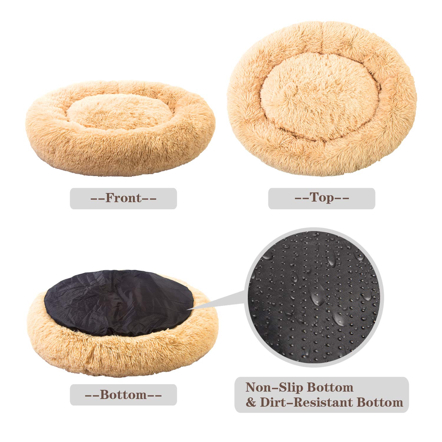 MFOX Calming Dog Bed durable nylon shell for everyday use.