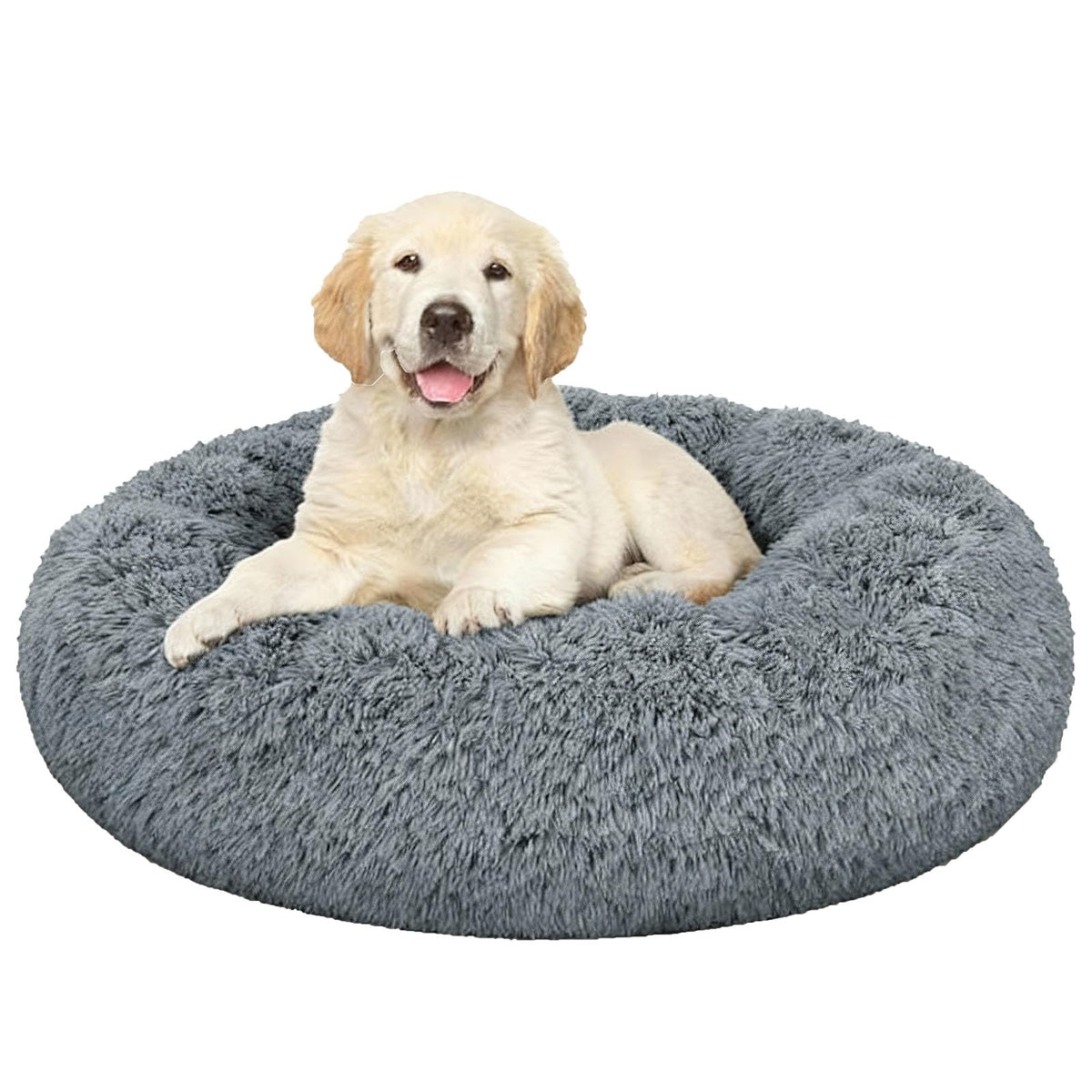 MFOX Calming Dog Bed outer view highlights cozy design for restful naps.