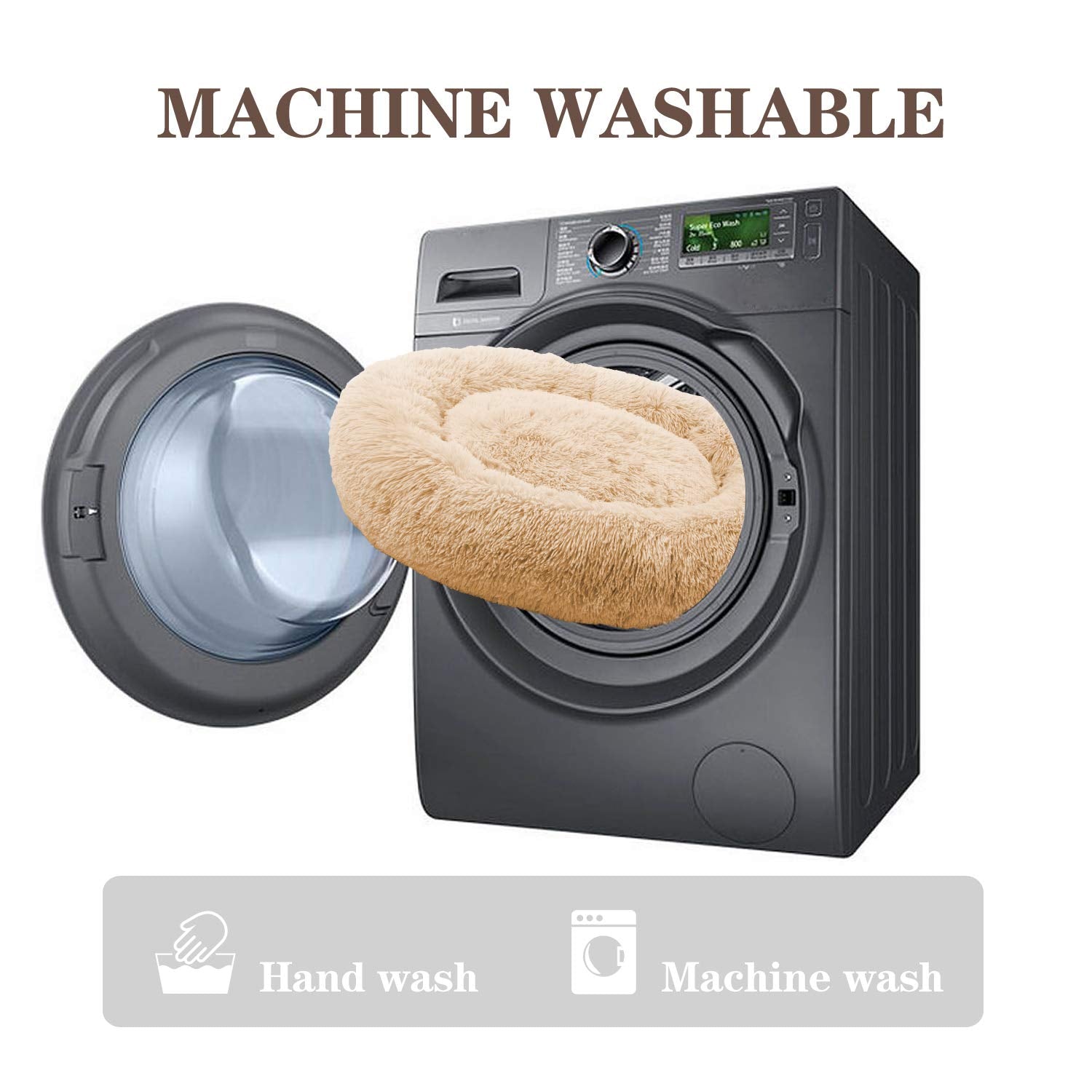 MFOX Calming Dog Bed machine washable full bed for easy cleaning.