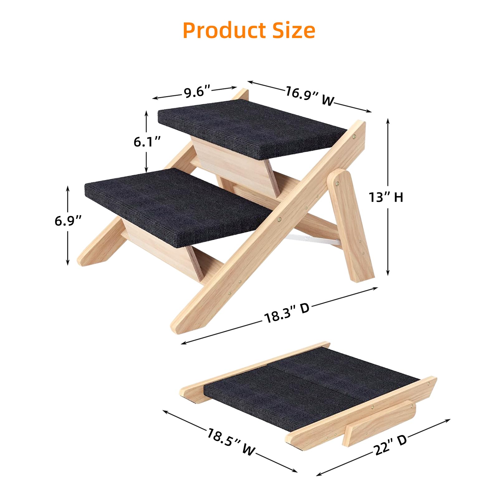MHL.CXG dog stairs foldable-compact design for compact storage.