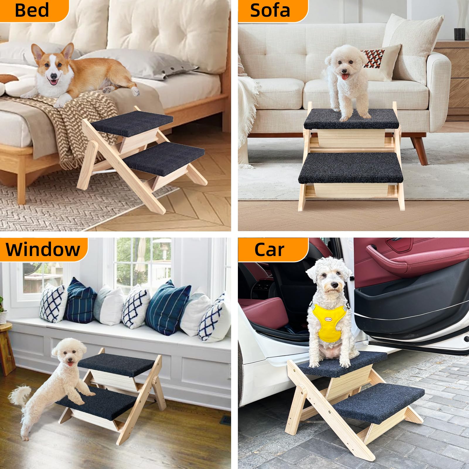 MHL.CXG dog stairs outdoor-use for versatile placement.