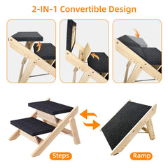 MHL.CXG dog stairs pine-wood frame offers sturdy, safe climbing.
