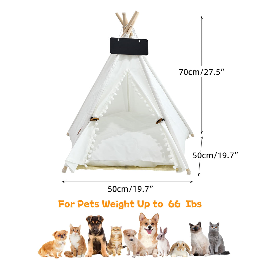MHL.CXG pet tent folded into compact teepee for travel-friendly storage.