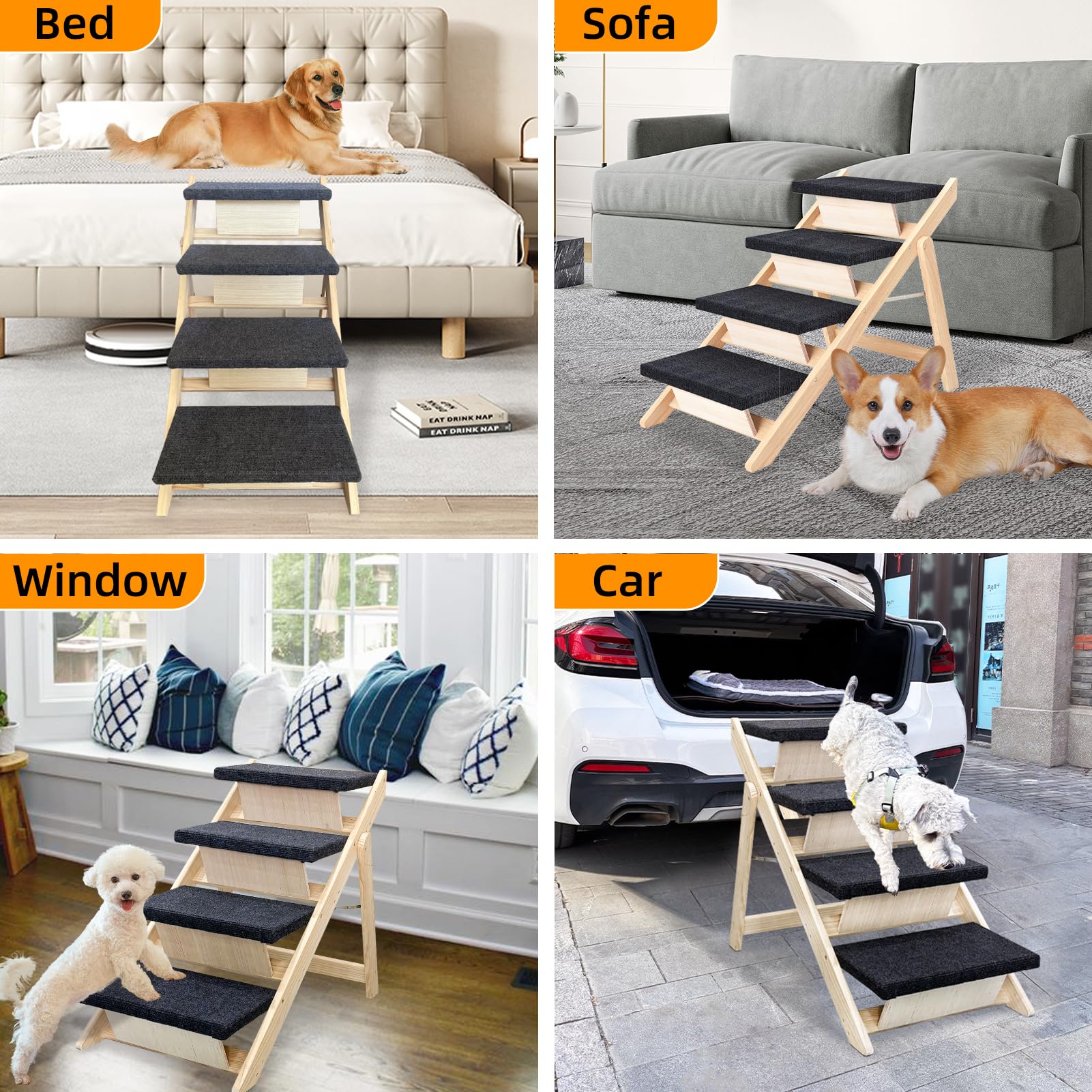 MHL.CXG versatile-use stairs work on beds, sofas, and window sills.