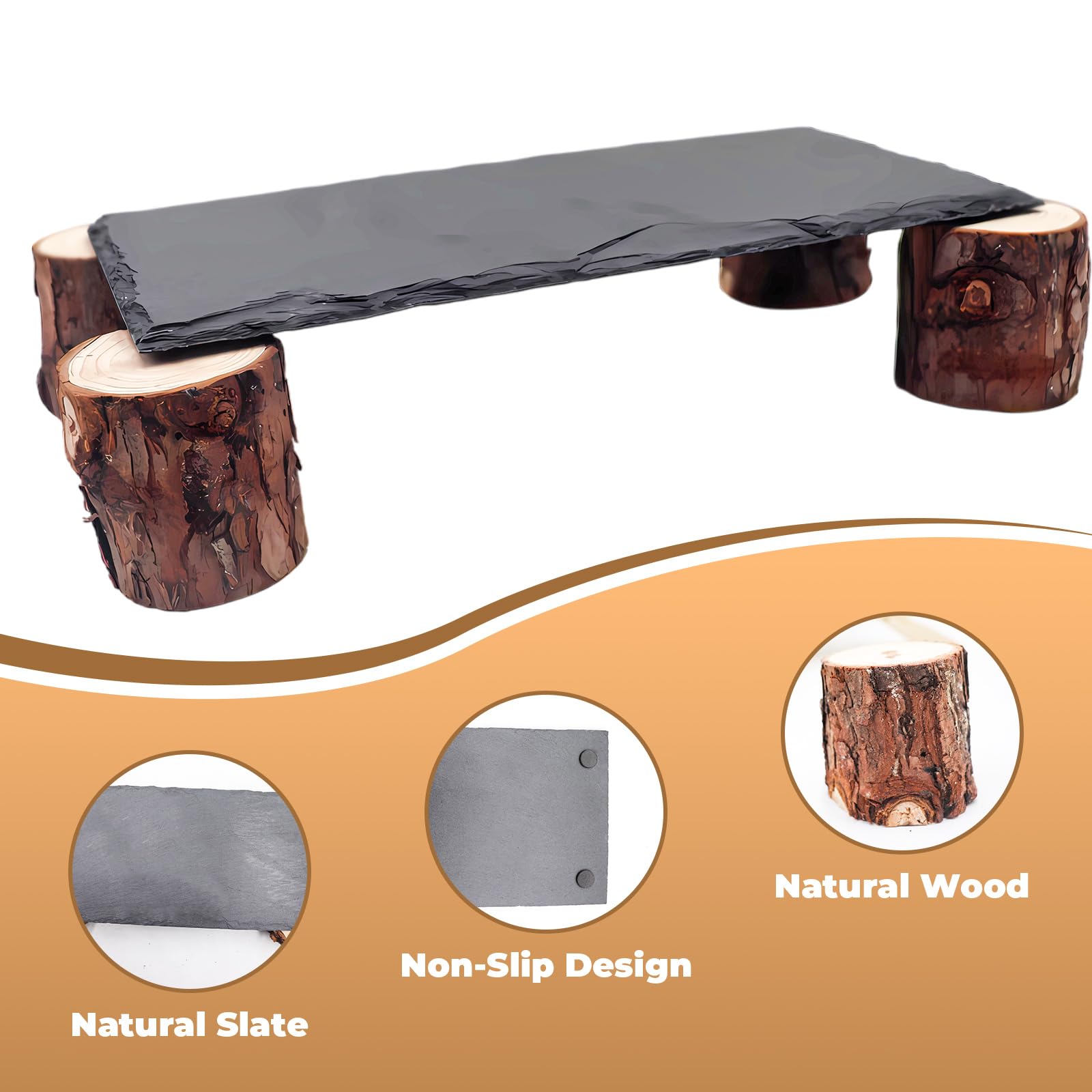 MHLLGN Durable Slate and Wood—safe, non-toxic materials for daily reptile play.
