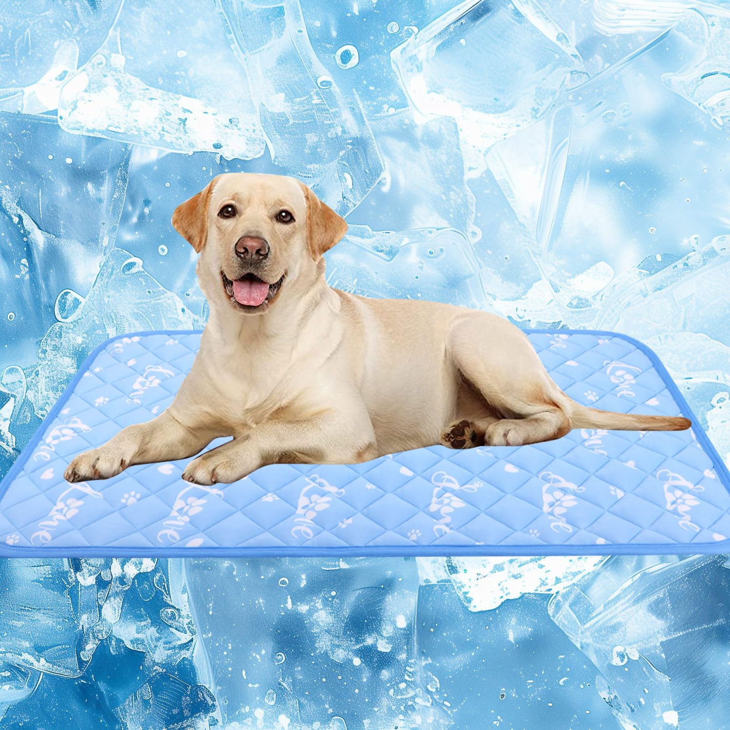MH MYLUNE HOME dog cooling mat front view shows instant cooling for hot days.
