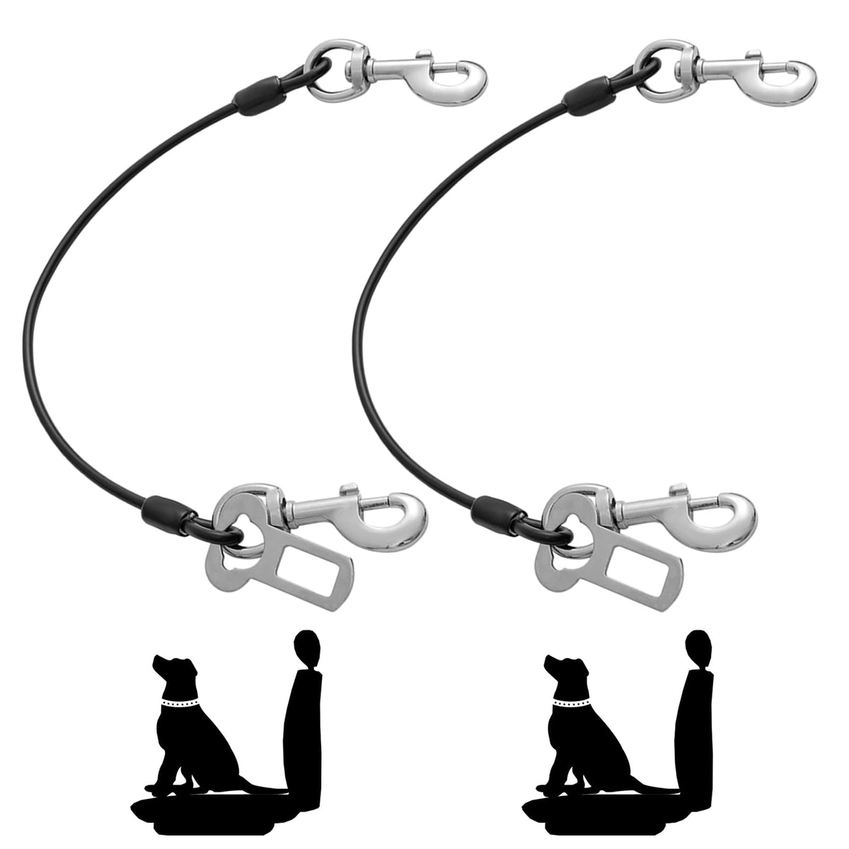 Mi Metty dog seatbelt harness front view for safe car travel.