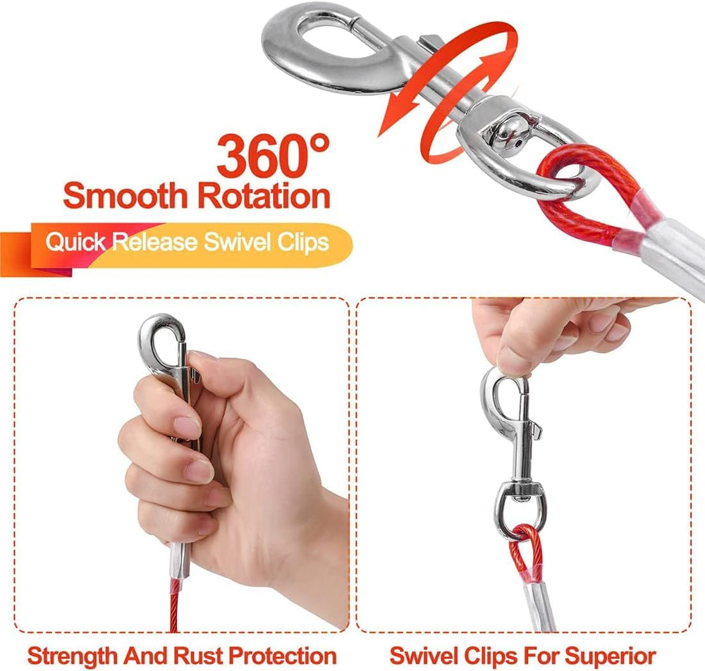 Mi Metty tie out cable features anti-rust coating for longer outdoor life