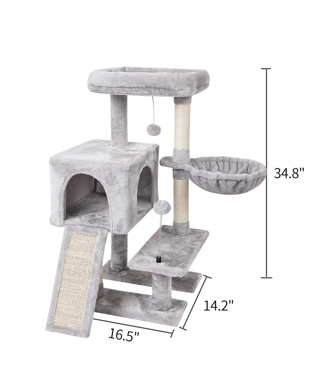 MIAO PAW grey cat tree complements modern interiors for active feline fun