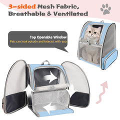 Miaoaws ventilated mesh three-sided design provides airflow and pet visibility during trips.