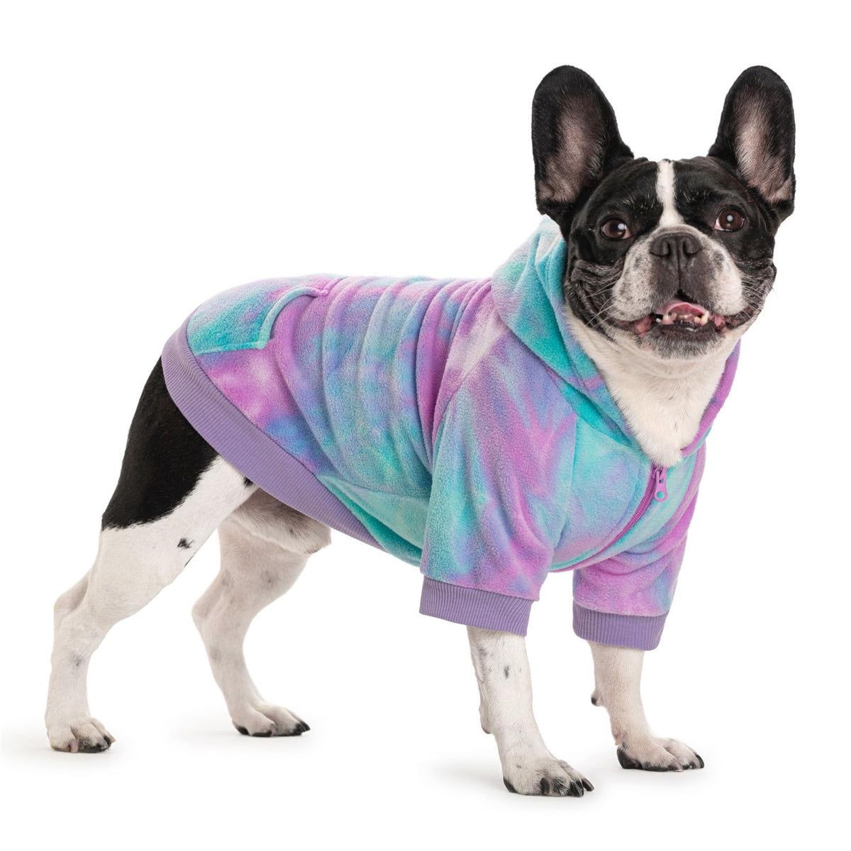 Miaododo camo dog hoodie front view showing warm fleece and stylish camo print for small dogs