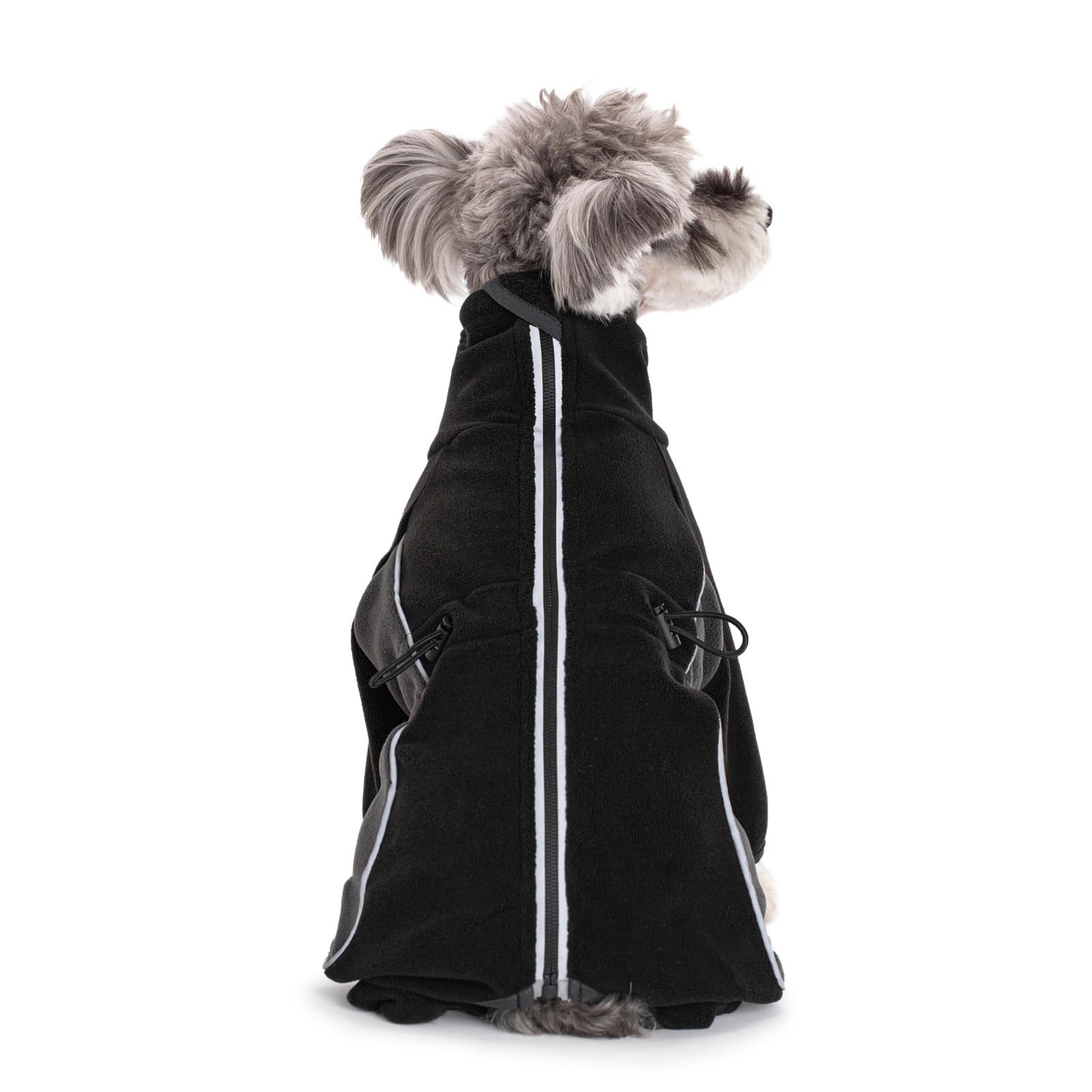 Miaododo dog coat high collar detail adds wind protection and style.