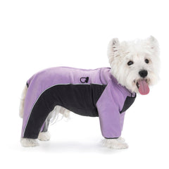 Miaododo fleece dog coat back-zip detail enables easy dressing and secure fit.