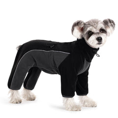 Miaododo fleece dog coat back zipper view for easy dressing and secure fit.