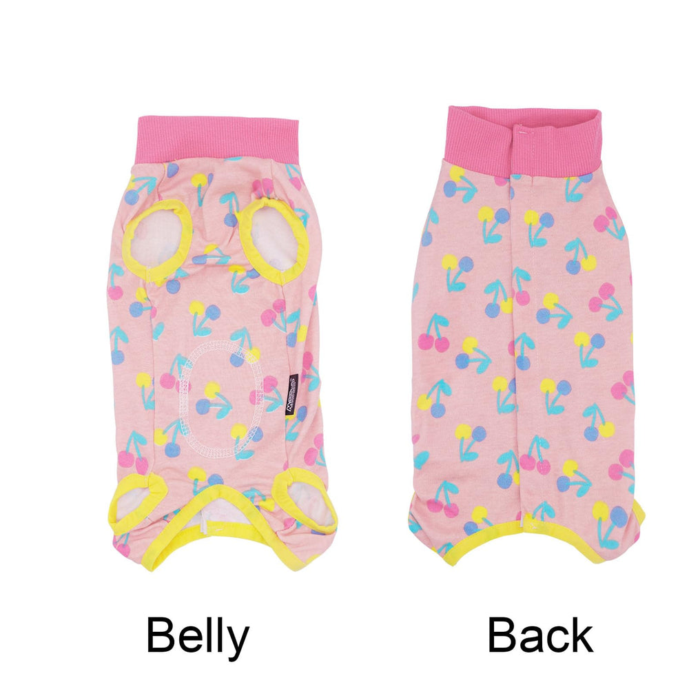 Miaododo pink-dog-onesie-stitch-hemmed-edges shows durable finish and snag-free seams.