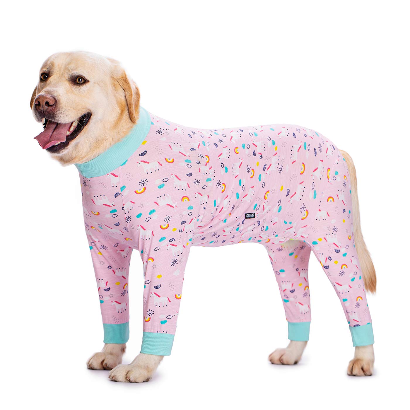 Miaododo Pink Pony Recovery Suit neck warmth view highlights the high collar for warmth.
