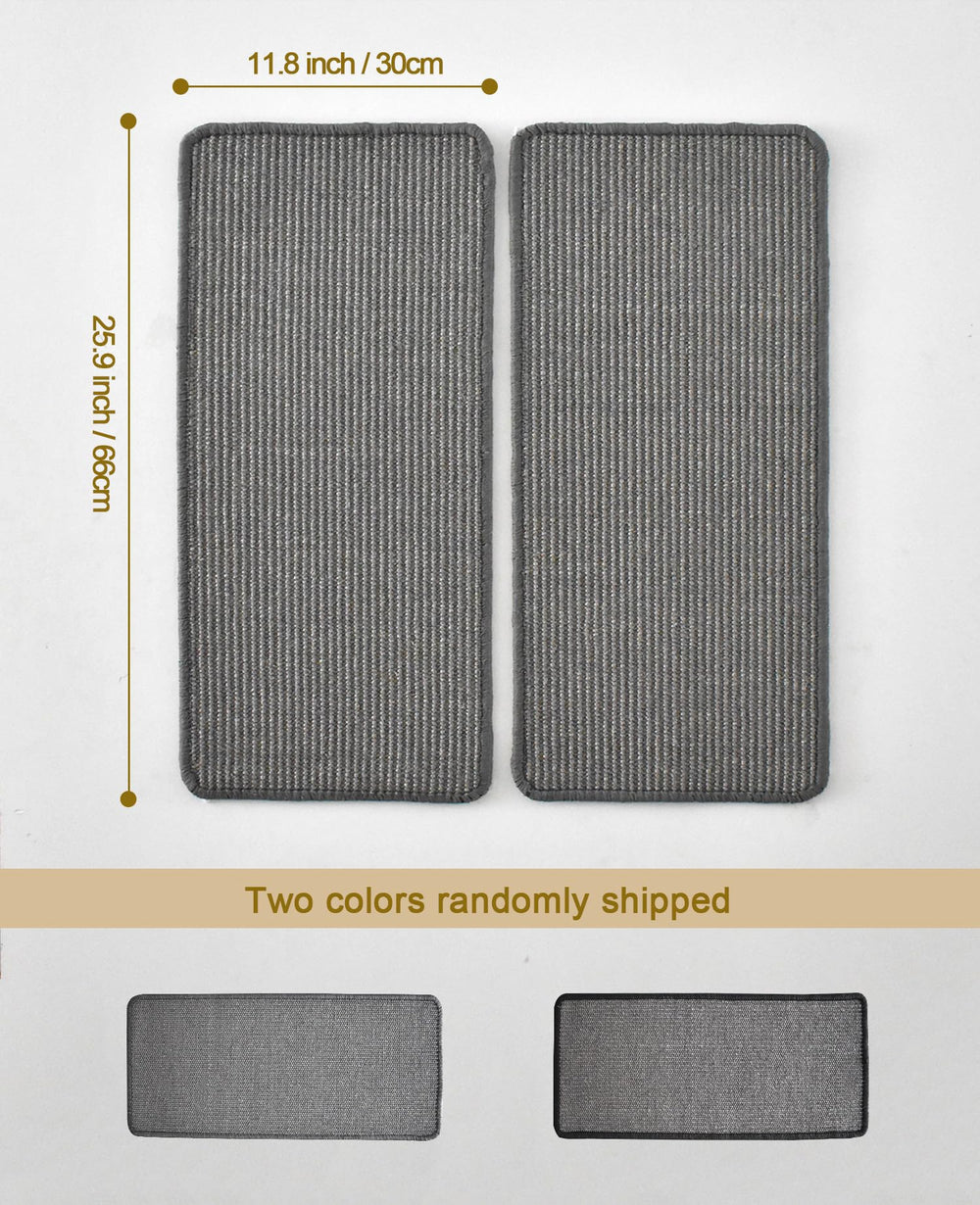 Set includes two gray sisal mats compatible with modern home decor.