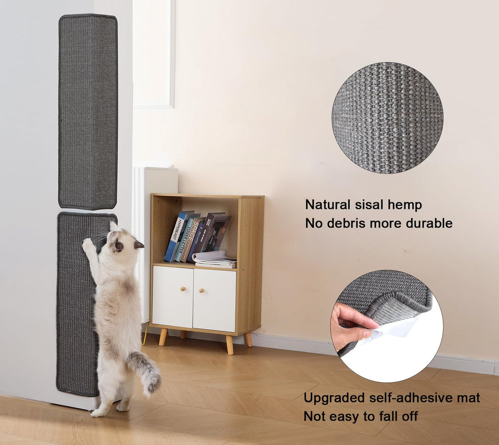 MIAOGE sisal scratching mat laid on floor for horizontal scratching and exercise.