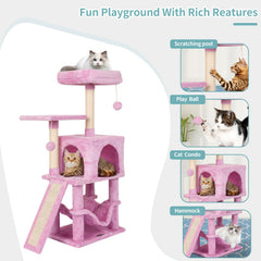 MIAO PAW pink cat tree hammock offers cozy sleeping spot for cats