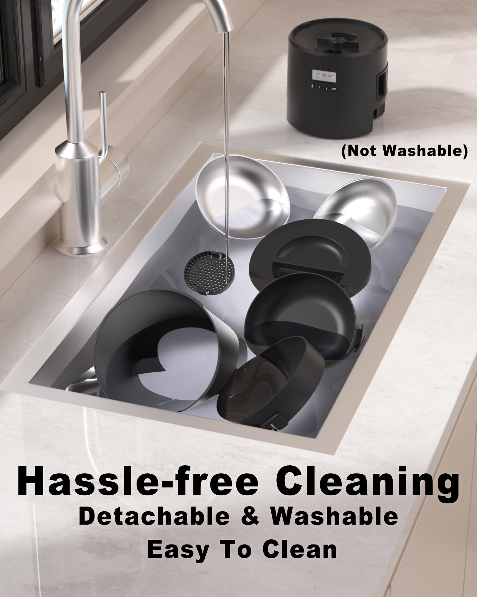Miaosical removable bowl for easy cleaning and hygiene