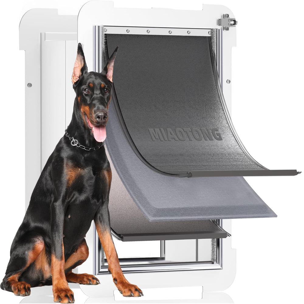 MIAOTONG 3-Flap wall door front view showing oversized opening for large dogs