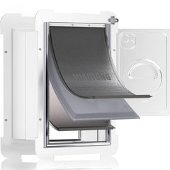 MIAOTONG 3-flap wall dog door with double magnetic flaps improves weather seal and pet access.