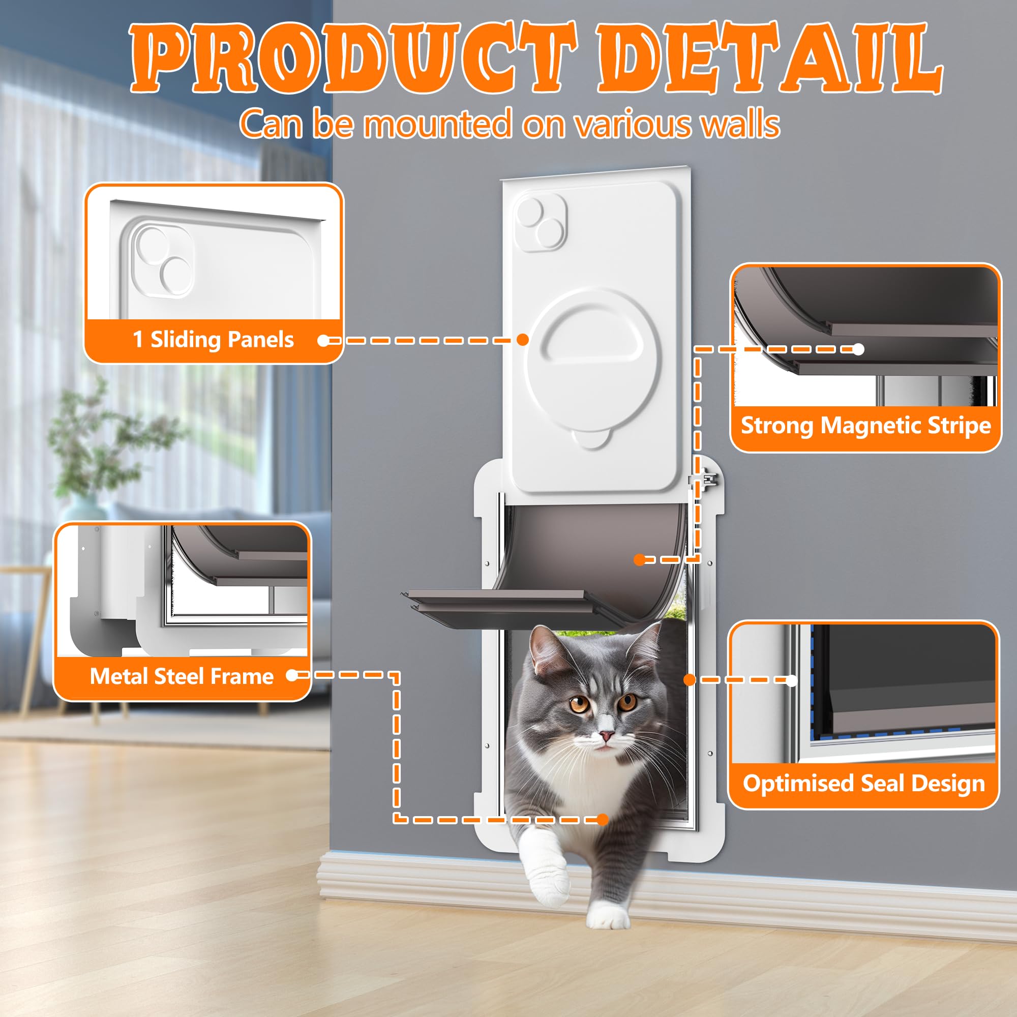 MIAOTONG dog door wall double flap seal aids weather resistance.