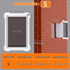 MIAOTONG double magnetic flaps dog door wall shows secure entry
