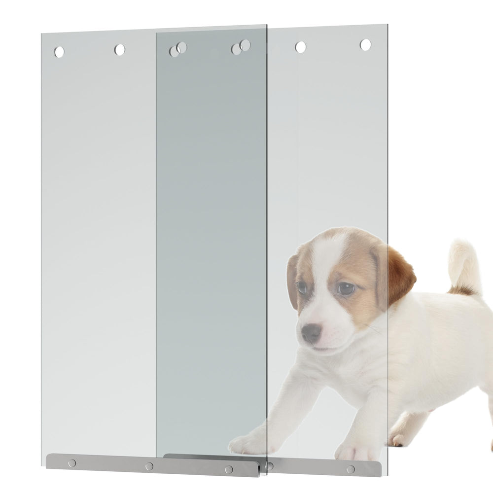 MIAOTONG XL dog door flap 9.75x17 closed for weather-tight insulation.
