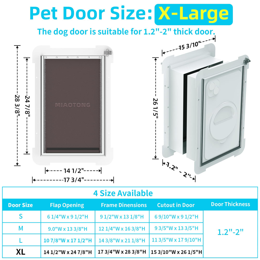 MIAOTONG XL dog door installation templates and pre-assembled kit