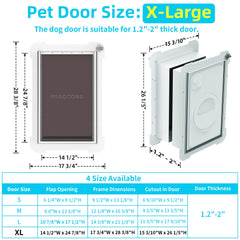 MIAOTONG XL dog door installation templates and pre-assembled kit