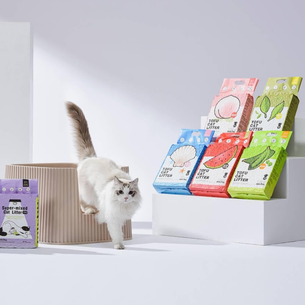 Michu tofu cat litter demonstrates odor-control and rapid absorption action.