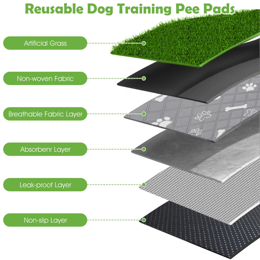Micnaron dog grass pad anti-slip bottom prevents shifting during training.