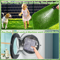 Micnaron dog grass pad pee pad underneath protects floors during use.