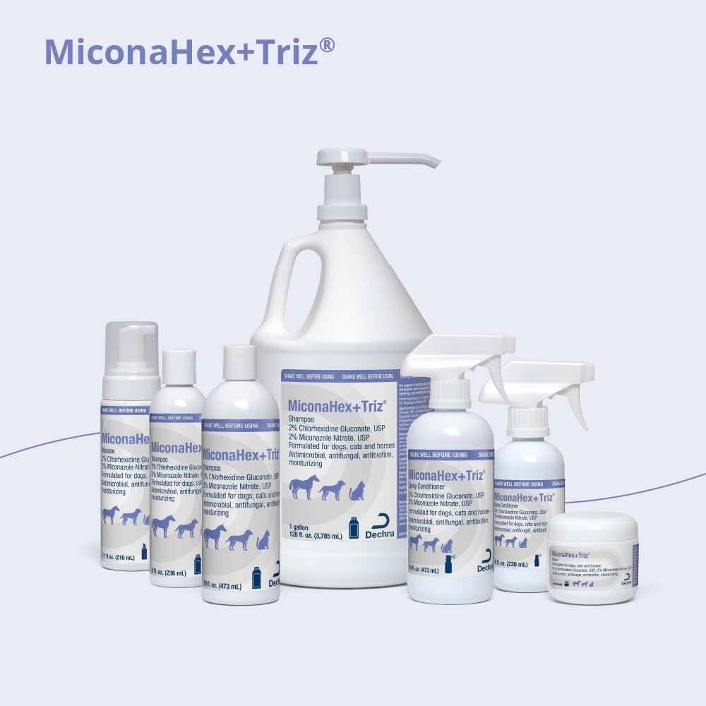 MiconaHex+Triz spray horses mane application supporting healthy skin on sensitive areas.