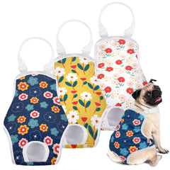 MICOOYO dog diaper onesie suspender-strap keeps diapers secure during active play.