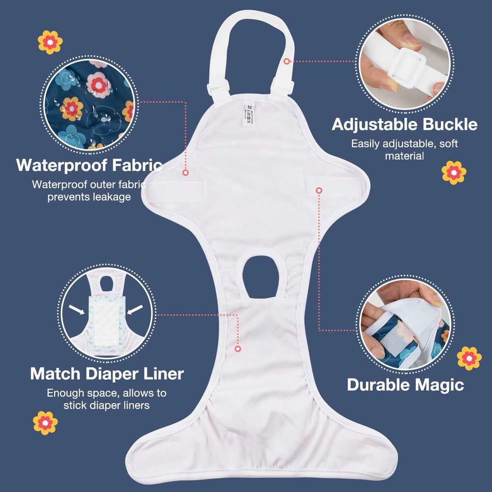MICOOYO-washable-machine-friendly-material supports reusable pet apparel.