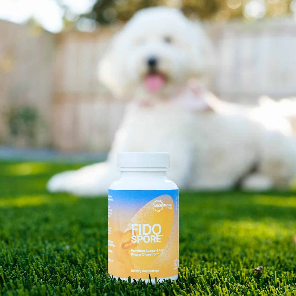 Microbiome Labs Fidospore flavor-palatability cues easier daily feeding.