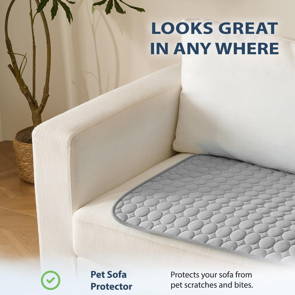 MICROCOSMOS cooling mat folded for portability and easy travel