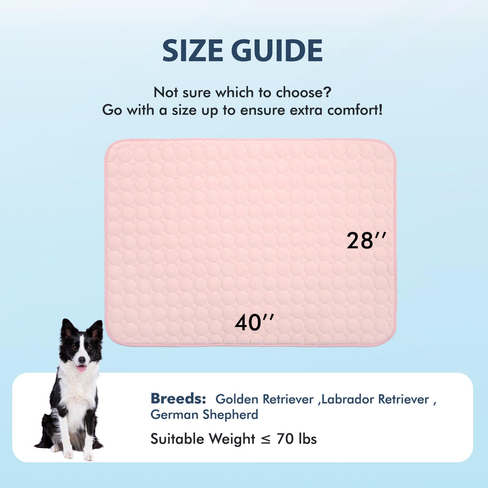 MICROCOSMOS versatile cooling mat used by pets, kids, and adults.