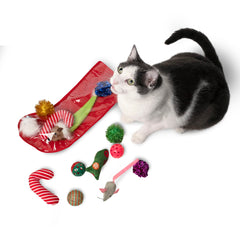 Midlee Christmas stocking display features sparkle accents to attract attention during play