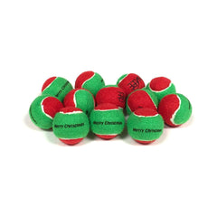 Midlee Merry Christmas dog tennis balls red and green pack for festive holiday fetch.