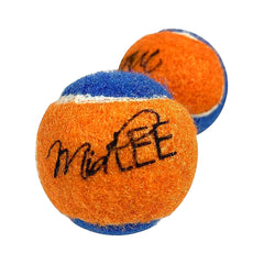 Midlee squeaky mini tennis ball squeaker closeup for interactive play