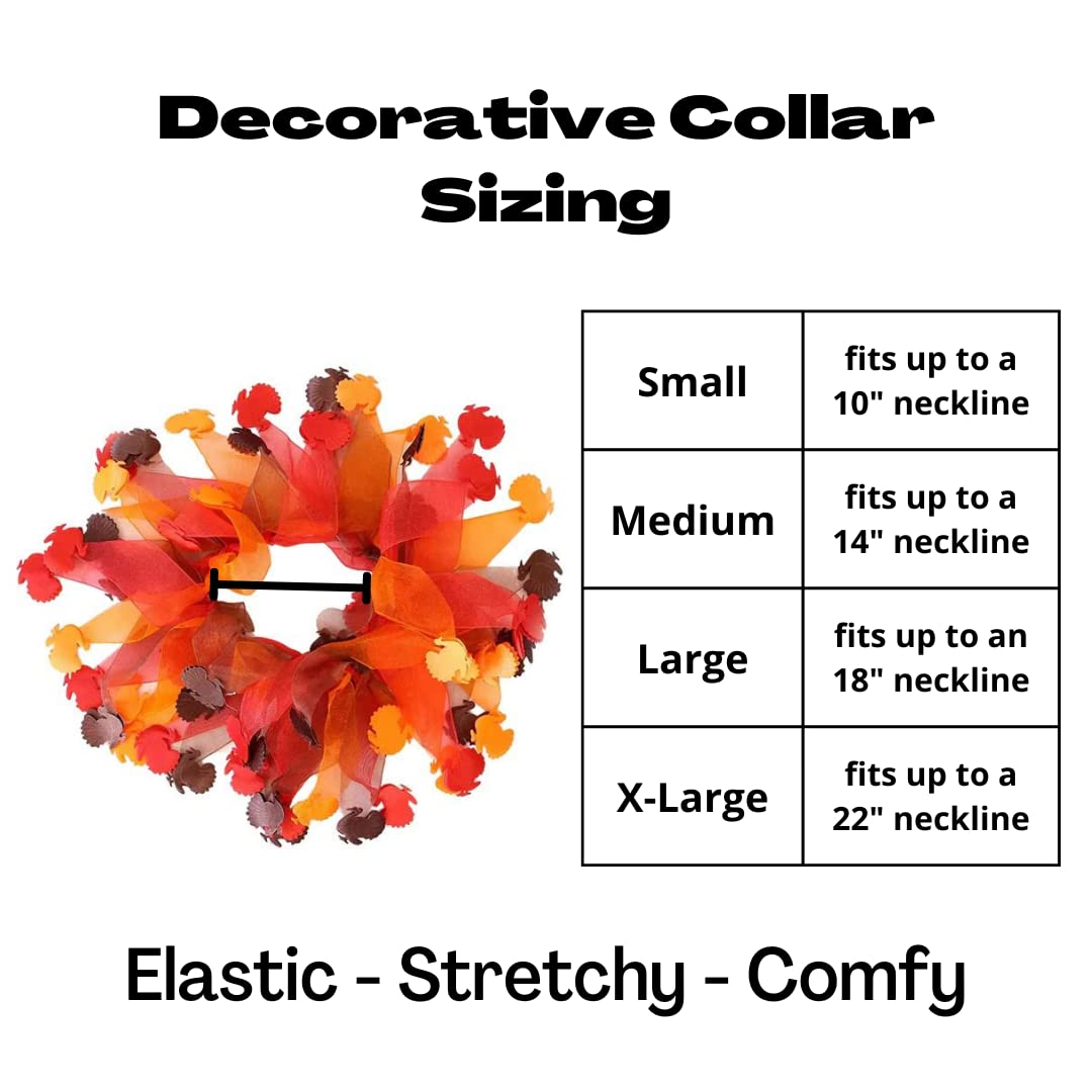 Midlee turkey decorative dog collar large full-dog wear for holidays.