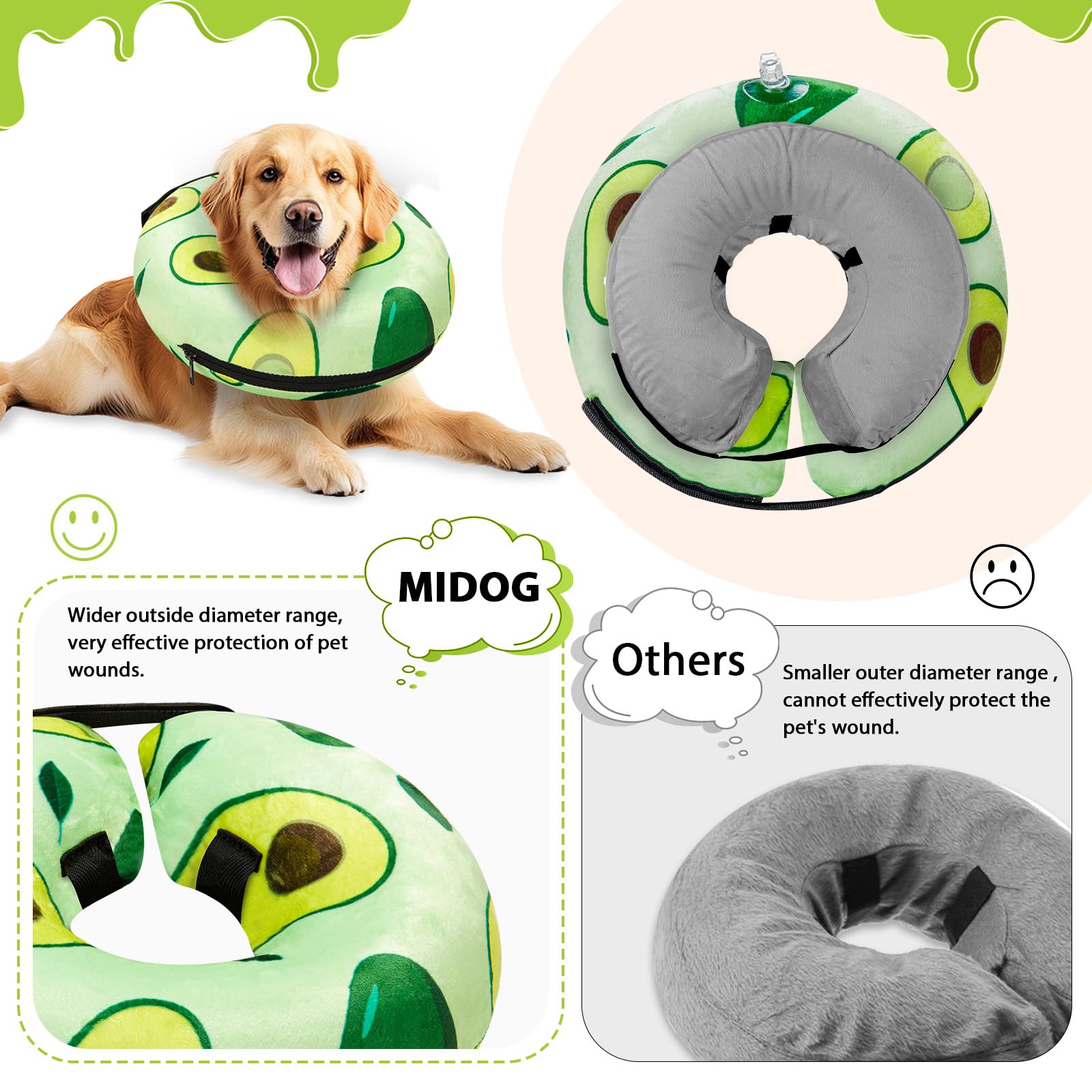 MIDOG adjustable buckle ensures secure fit for small to large dogs