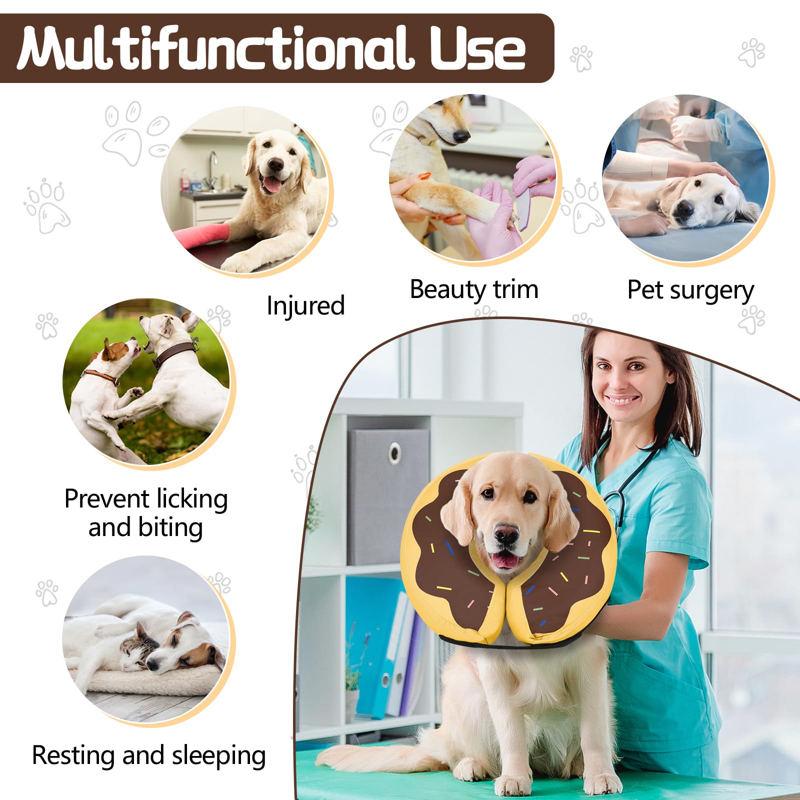 MIDOG brown donut cone XS fits small pets comfortably