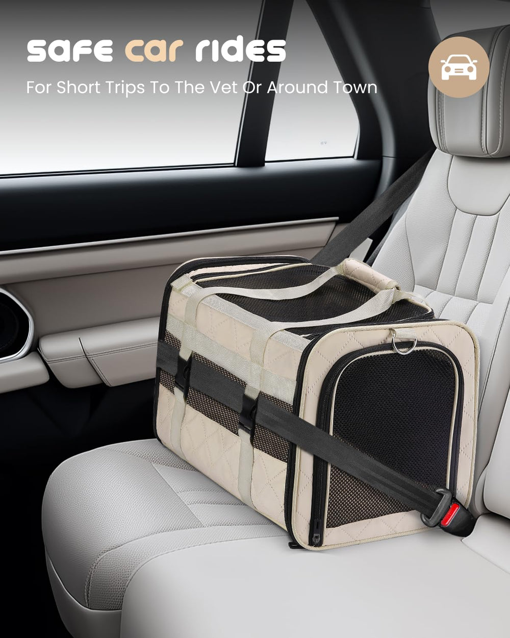 MIDOG cat carrier soft comfort pillow provides cozy support for long journeys