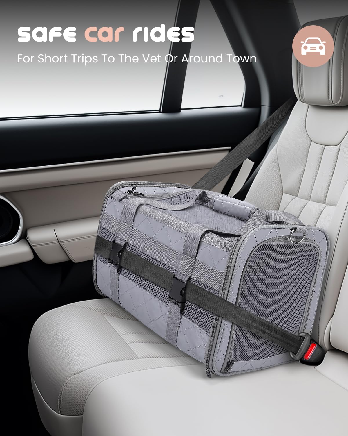 MIDOG cat carrier soft internal safety leash keeps your cat secure inside.