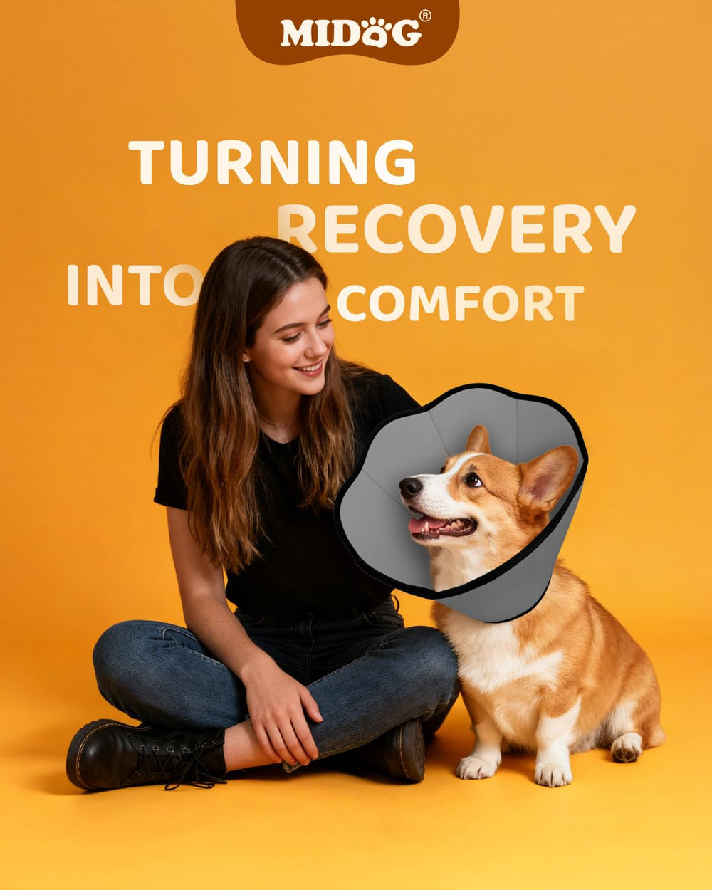 MIDOG Dog Cone Collar 1-year warranty offers peace of mind during recovery.