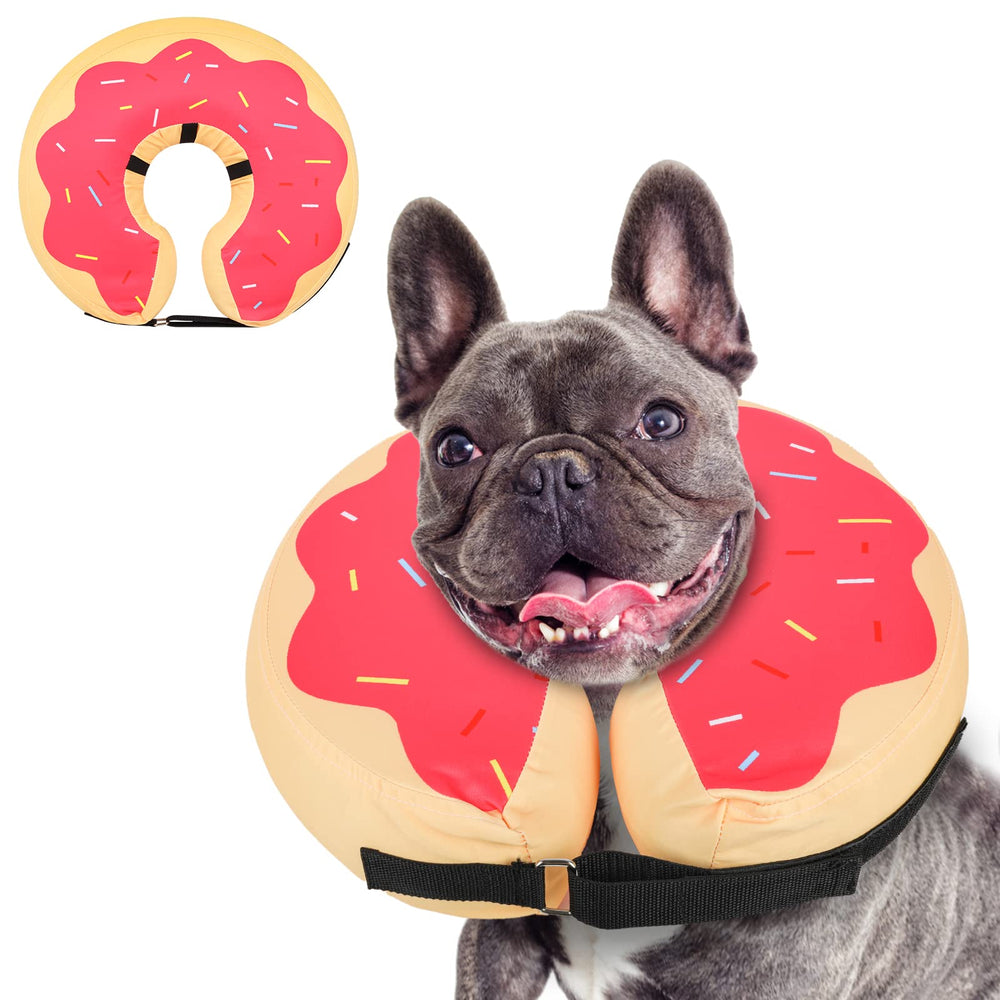 MIDOG donut cone red front view helps prevent licking while supporting comfortable recovery.